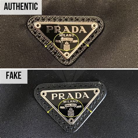 original vs fake prada label|Prada bag counterfeit.